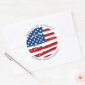Amerikaanse vlagpatriottische partij bij de milita ronde sticker (Envelop)