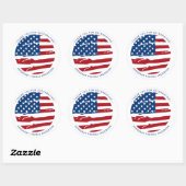 Amerikaanse vlagpatriottische partij bij de milita ronde sticker (Vel)