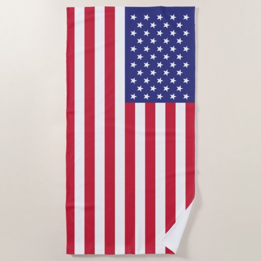 Amerikaanse vlagpatriottische sterren en stripes strandlaken (Voorkant)