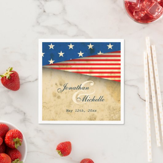 -Amerikaanse vlagpatriottische US Wedding Napkins Servet (Insitu)