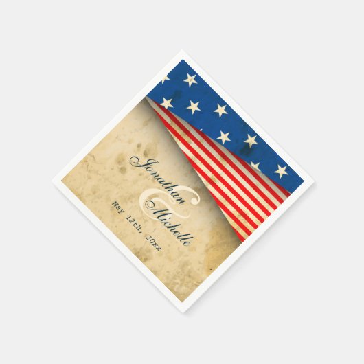 -Amerikaanse vlagpatriottische US Wedding Napkins Servet (Hoek)