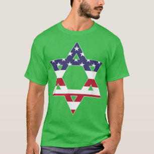 Amerikaanse vlagster van David Jewish Hanukkah T-shirt
