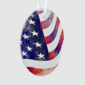 Amerikaanse vlagsterren en kerststaven ornament (voorkant)