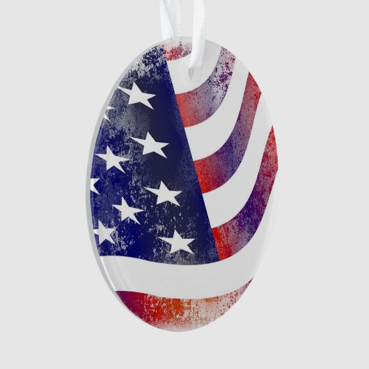 Amerikaanse vlagsterren en kerststaven ornament (voorkant)