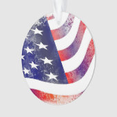Amerikaanse vlagsterren en kerststaven ornament (voorkant)