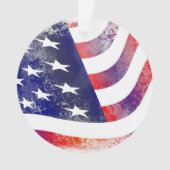 Amerikaanse vlagsterren en kerststaven ornament (voorkant)