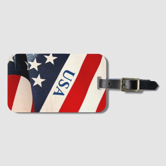 Amerikaanse vlagsterren en Stripes Red White en Bl Bagagelabel (Voorkant (horizontaal))