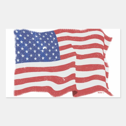  Amerikaanse vlagvarken Rechthoekige Sticker (Voorkant)