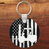  Amerikaanse vlagvorkheftruck Sleutelhanger (Voorkant)