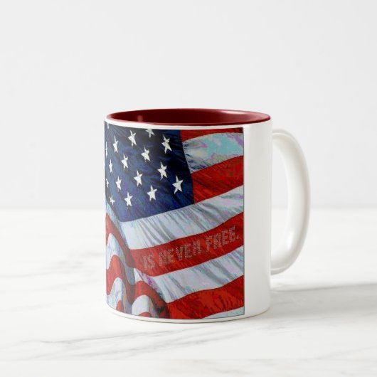 Amerikaanse vlagvrijheid is nooit vrije Mok (Voorkant rechts)