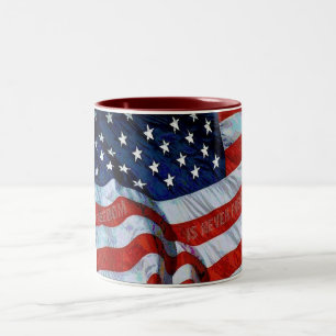 Amerikaanse vlagvrijheid is nooit vrije Mok