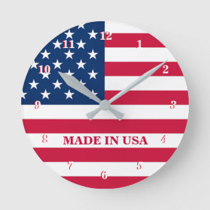 Amerikaanse vlagwandklok ronde klok