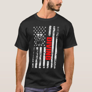 Amerikaanse vlagwatersport Patriotic Scuba Divi T-shirt