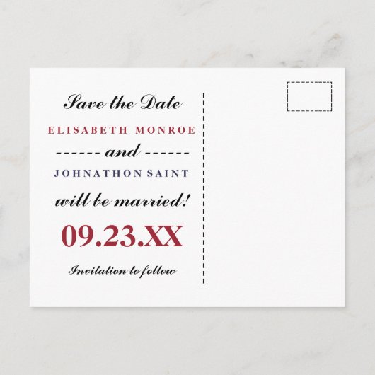 Amerikaanse vlagwedstrijd bewaart de datum aankondigingskaart (Achterkant)