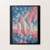 Amerikaanse vlagwolken Op 4 juli abstracte herdenk Legpuzzel (Verticaal)
