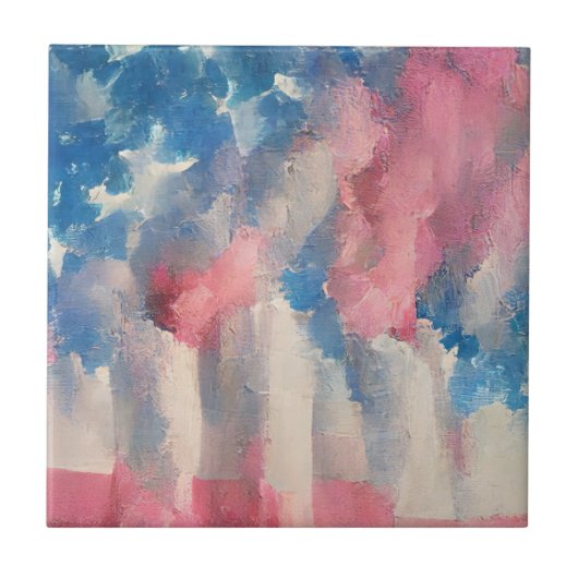 Amerikaanse vlagwolken Op 4 juli abstracte herdenk Tegeltje (Voorkant)