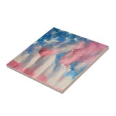 Amerikaanse vlagwolken Op 4 juli abstracte herdenk Tegeltje (Zijkant)
