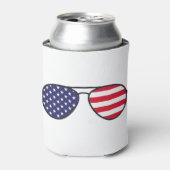 Amerikaanse vlagzonnebril blikjeskoeler (Blikje Voorkant)