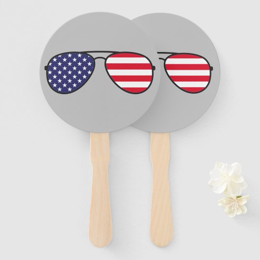 Amerikaanse vlagzonnebril handwaaier (Voorkant en achterkant)