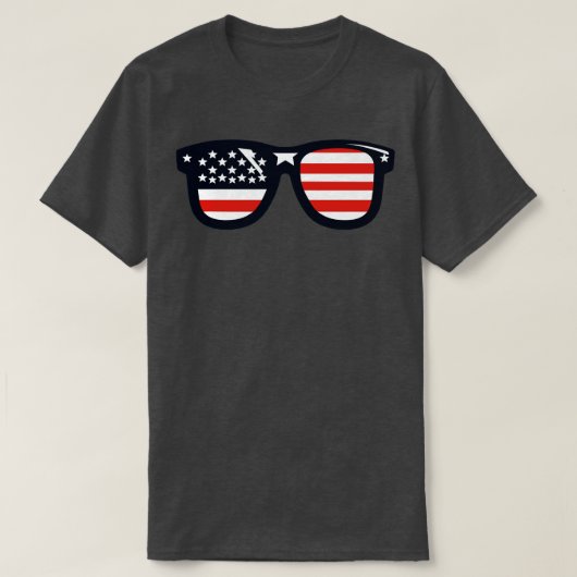 Amerikaanse vlagzonnebril t-shirt (Design voorkant)