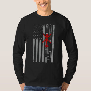 Amerikaanse vliegbaan met zwarte helikopter t-shirt