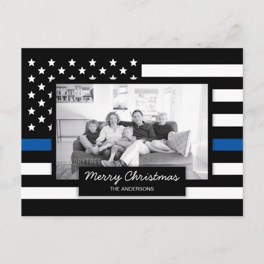 Amerikaanse vliegfoto van Thin Blue Line Feestdagenkaart (Voorkant)