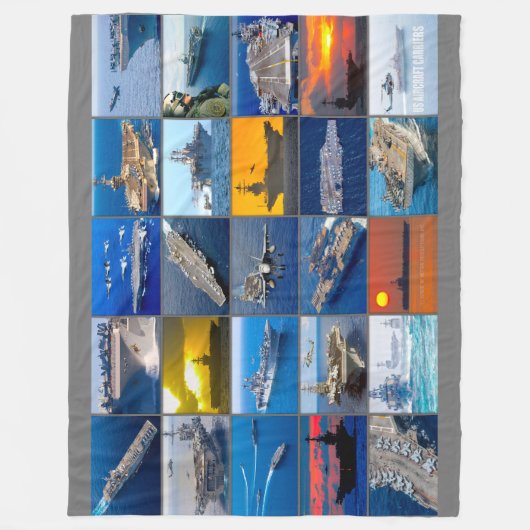 AMERIKAANSE VLIEGTUIG CARRIERS "MONTAGE" FLEECE DEKEN (Voorkant)