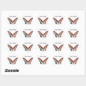 Amerikaanse vlinder ronde sticker (Vel)