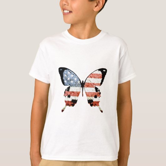 Amerikaanse vlinder t-shirt (Voorkant)