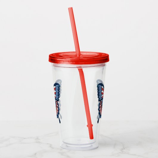 Amerikaanse vlinder T-shirt boodschappentas Acryl Drinkbeker (Links)