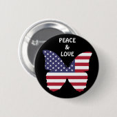 Amerikaanse vlinder vlag knoop ronde button 5,7 cm (Voorkant /achterkant)