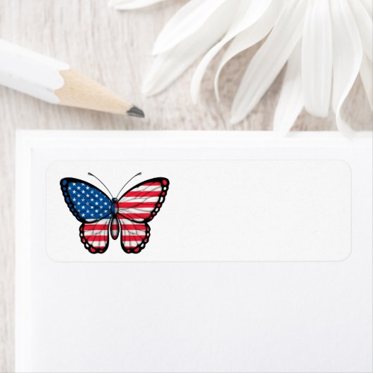 Amerikaanse vlindervlag etiket (Insitu)