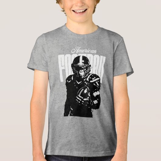 Amerikaanse Voetbal Aap Tri-Blend Shirt (Voorkant)