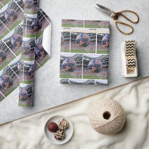 Amerikaanse voetbal in het net cadeaupapier