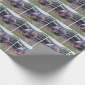 Amerikaanse voetbal in het net cadeaupapier (Hoek)