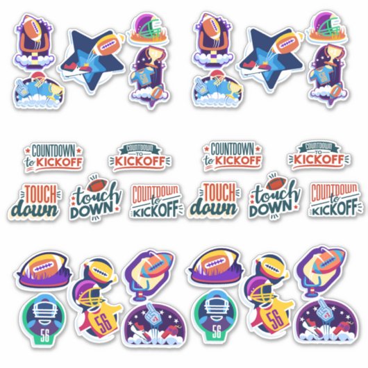 Amerikaanse Voetbal Slogans, Kleurrijk Plezier Jon Sticker (Voorkant)
