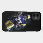 Amerikaanse voetballer in cartoon stijl Hoesje-Mat Case-Mate iPhone Case (Achterkant (horizontaal))