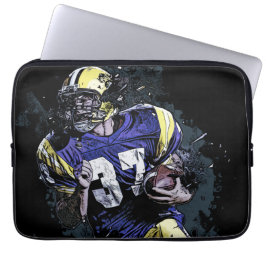 Amerikaanse voetballer in cartoon stijl Hoesje-Mat Laptop Sleeve
