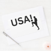 Amerikaanse voetballer rechthoekige sticker (Envelop)