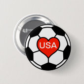Amerikaanse voetbalploeg liefhebben ronde button 5,7 cm (Voorkant /achterkant)