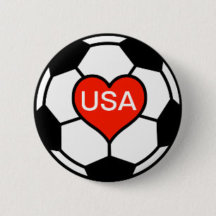Amerikaanse voetbalploeg liefhebben ronde button 5,7 cm