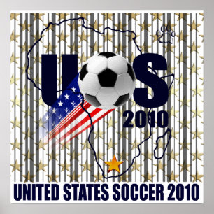 Amerikaanse voetbalsterren en -strepen poster