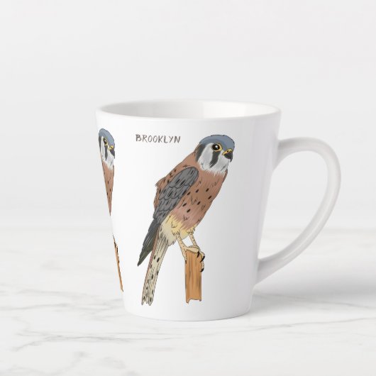 Amerikaanse vogelafbeelding latte mok (Rechts)