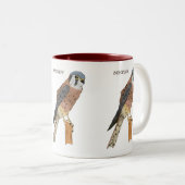 Amerikaanse vogelafbeelding tweekleurige koffiemok (Voorkant rechts)