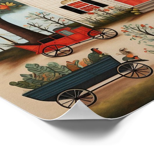 Amerikaanse volkskunst witte boerderij poster (Hoek)