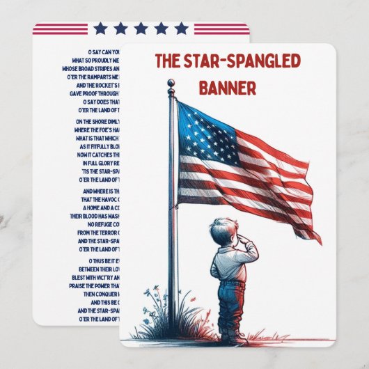 Amerikaanse volkslied LYRICS (Voorkant / Achterkant)