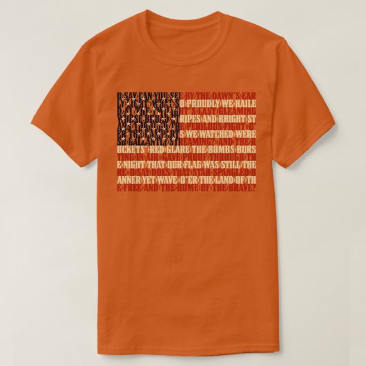 Amerikaanse volkslied vlag The StarSpangled Banner T-shirt (Design voorkant)