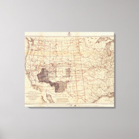 Amerikaanse voortgangskaart van routes en stations canvas afdruk (Voorkant)