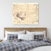 Amerikaanse voortgangskaart van routes en stations canvas afdruk (Insitu (Slaapkamer))