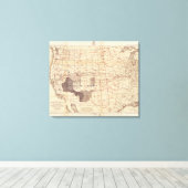 Amerikaanse voortgangskaart van routes en stations canvas afdruk (Insitu (Houten vloer))